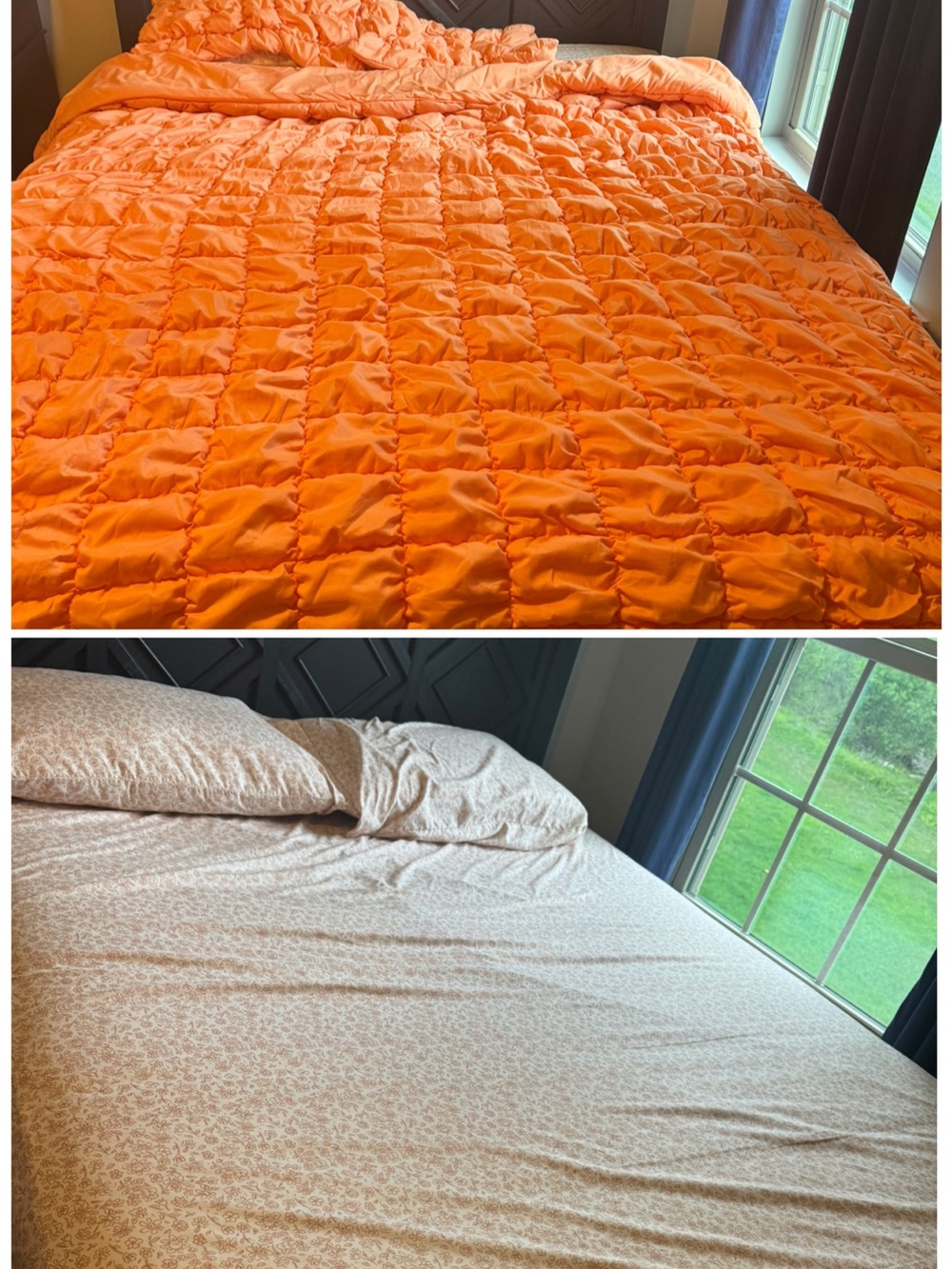 Target Orange Ruched Comforter and sheet set Queen